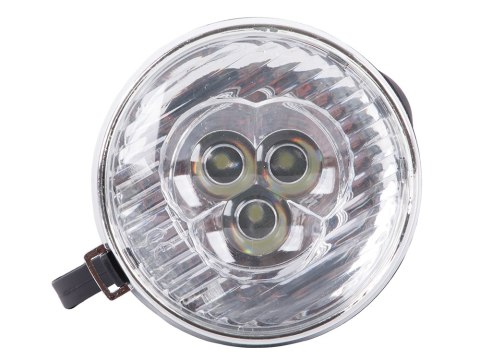 Oświetlenie rowerowe przednie lampka na rower 3 led baterie retro chrom Oświetlenie rowerowe przednie lampka na rower 3 led baterie retro chrom