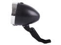 Oświetlenie rowerowe przednie lampka na rower 3 led baterie retro chrom