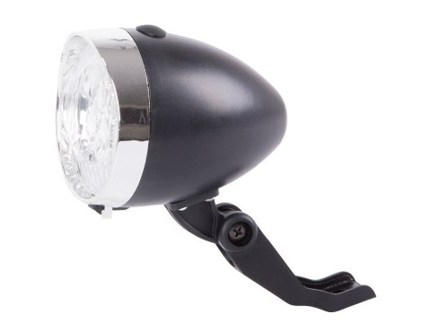 Oświetlenie rowerowe przednie lampka na rower 3 led baterie retro chrom Oświetlenie rowerowe przednie lampka na rower 3 led baterie retro chrom