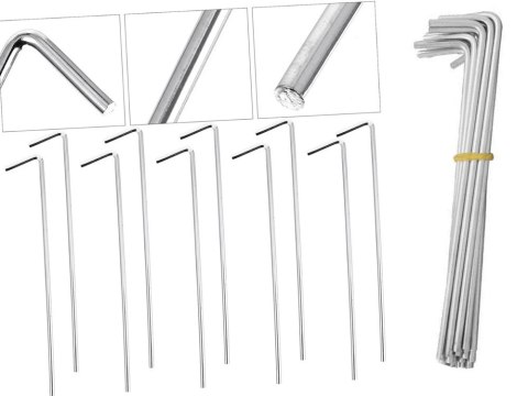 Szpilki do namiotu mocujące śledzie kotwy stal 24cm 10szt hak haczyk kołki Szpilki do namiotu mocujące śledzie kotwy stal 24cm 10szt hak haczyk kołki