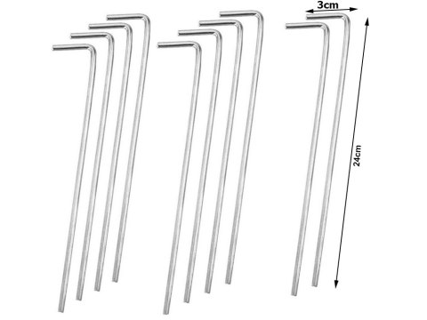 Szpilki do namiotu mocujące śledzie kotwy stal 24cm 10szt hak haczyk kołki Szpilki do namiotu mocujące śledzie kotwy stal 24cm 10szt hak haczyk kołki