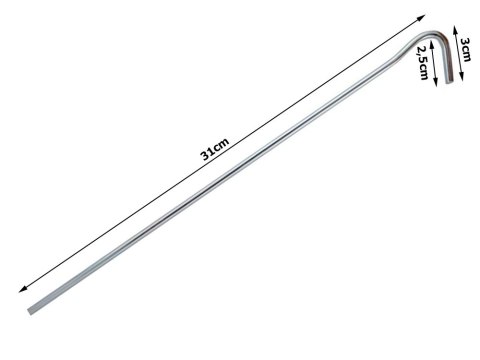 Szpilki do namiotu mocujące śledzie kotwy stal 31cm 10szt hak haczyk kołki Szpilki do namiotu mocujące śledzie kotwy stal 31cm 10szt hak haczyk kołki