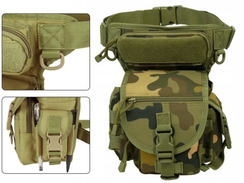 Torba saszetka biodrowa na nogę wojskowa taktyczna pojemna militarna nerka Torba saszetka biodrowa na nogę wojskowa taktyczna pojemna militarna nerka