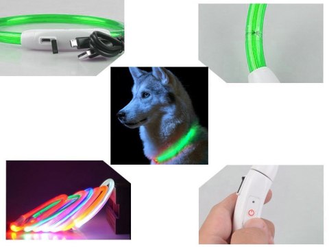 Obroża świecąca led dla psa i kota wodoodprna regulowana regulacja 47cm usb Obroża świecąca led dla psa i kota wodoodprna regulowana regulacja 47cm usb