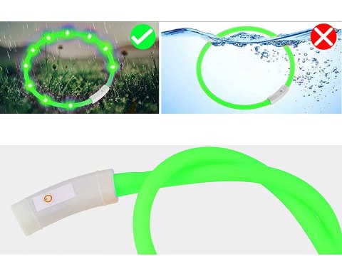 Obroża świecąca led dla psa i kota wodoodprna regulowana regulacja 47cm usb Obroża świecąca led dla psa i kota wodoodprna regulowana regulacja 47cm usb