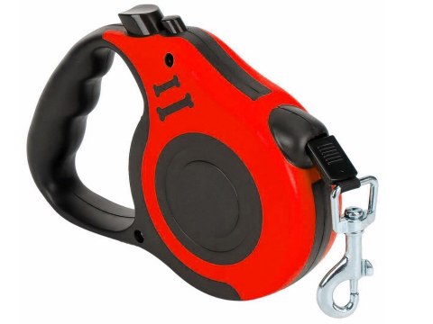 Smycz automatyczna dla psa taśma z blokadą mocna lekka zwijana 5m 15kg Smycz automatyczna dla psa taśma z blokadą mocna lekka zwijana 5m 15kg