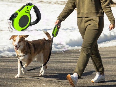 Smycz automatyczna dla psa taśma z blokadą mocna lekka zwijana 5m 15kg Smycz automatyczna dla psa taśma z blokadą mocna lekka zwijana 5m 15kg
