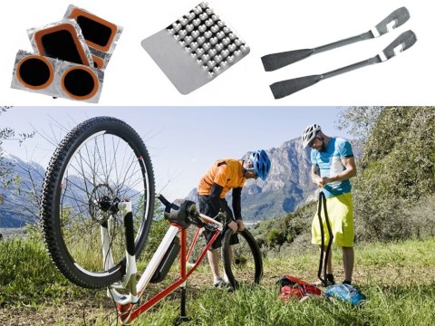Zestaw wulkanizacyjny do dętek rowerowych naprawczy łatki z łyżkami klej Zestaw wulkanizacyjny do dętek rowerowych naprawczy łatki z łyżkami klej