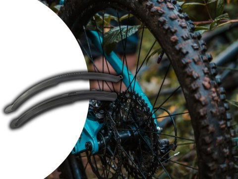 Błotniki rowerowe przód tył komplet na rower uniwersalne zestaw 2szt czarny Błotniki rowerowe przód tył komplet na rower uniwersalne zestaw 2szt czarny