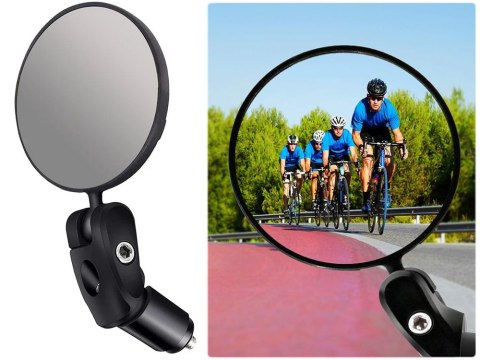 Lusterko rowerowe na kierownicę do roweru na manetkę wypukłe wsteczne 360 Lusterko rowerowe na kierownicę do roweru na manetkę wypukłe wsteczne 360
