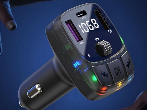 Transmiter fm mp3 estaw głośnomówiący 2xusb + usb c bluetooth 5.3 lcd 12v Transmiter fm mp3 estaw głośnomówiący 2xusb + usb c bluetooth 5.3 lcd 12v