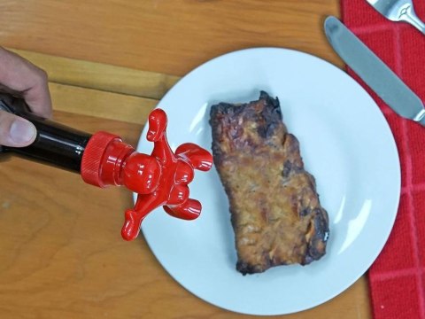 Zabawna nakładka nakrętka ludzik na butelkę sosy z zatyczką sir perky Zabawna nakładka nakrętka ludzik na butelkę sosy z zatyczką sir perky