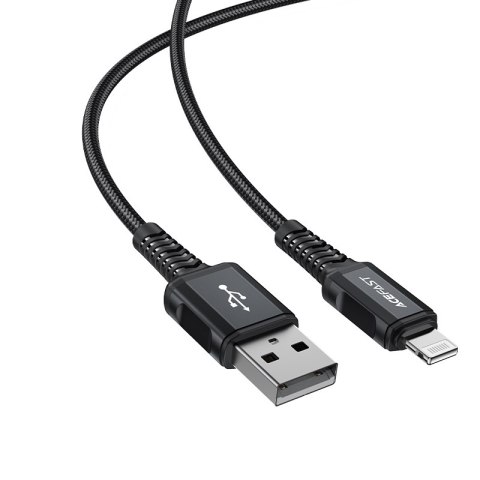 KABEL PRZEWÓD MFI DO IPHONE USB - LIGHTNING 2.4A 1.8M CZARNY KABEL PRZEWÓD MFI DO IPHONE USB - LIGHTNING 2.4A 1.8M CZARNY