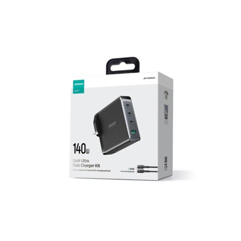 ŁADOWARKA SIECIOWA GAN 140W WTYCZKA ANGIELSKA UK 3X USB-C USB-A + KABEL USB-C 1.2M ŁADOWARKA SIECIOWA GAN 140W WTYCZKA ANGIELSKA UK 3X USB-C USB-A + KABEL USB-C 1.2M