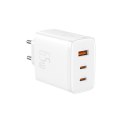 ŁADOWARKA SIECIOWA GAN CUBE PRO 65W 2X USB-C USB-A BIAŁA