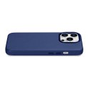 POKROWIEC ETUI Z NATURALNEJ SKÓRY DO IPHONE 14 PRO MAX MAGSAFE CASE LEATHER JASNO NIEBIESKI