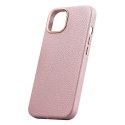 SKÓRZANE ETUI IPHONE 14 PLUS MAGNETYCZNE Z MAGSAFE LITCHI PREMIUM LEATHER CASE RÓŻOWY