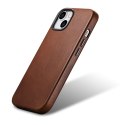 SKÓRZANE ETUI IPHONE 14 PLUS MAGNETYCZNE Z MAGSAFE OIL WAX PREMIUM LEATHER CASE BRĄZ