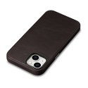 SKÓRZANE ETUI IPHONE 14 PLUS MAGNETYCZNE Z MAGSAFE OIL WAX PREMIUM LEATHER CASE CIEMNY BRĄZ