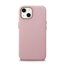 SKÓRZANE ETUI IPHONE 14 MAGNETYCZNE Z MAGSAFE LITCHI PREMIUM LEATHER CASE RÓŻOWY