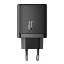 SZYBKA ŁADOWARKA SIECIOWA 40W 2X USB-C QC PD CZARNA