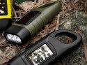 Latarka dynamo solarna 3 led kinetyczna ręczna nakręcana na korbkę klips