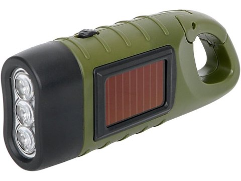 Latarka dynamo solarna 3 led kinetyczna ręczna nakręcana na korbkę klips Latarka dynamo solarna 3 led kinetyczna ręczna nakręcana na korbkę klips