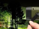 Latarka dynamo solarna 3 led kinetyczna ręczna nakręcana na korbkę klips