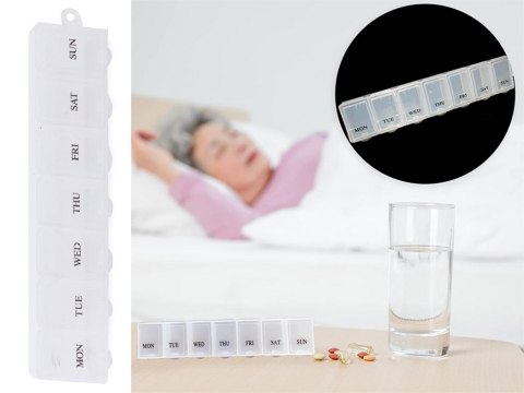 Pojemnik na leki tygodniowy lekarstwa kasetka organizer na suplementy 7 dni Pojemnik na leki tygodniowy lekarstwa kasetka organizer na suplementy 7 dni