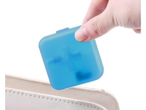 Pojemnik pudełko kasetka na leki suplementy tabletki podróżny 4 przegródki Pojemnik pudełko kasetka na leki suplementy tabletki podróżny 4 przegródki
