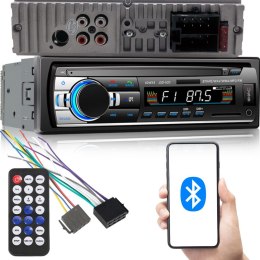 Radio samochodowe bluetooth usb aux sd 1-din mikrofon + pilot 4 x 60w