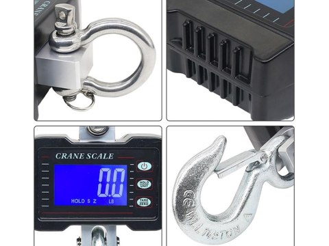 Waga hakowa magazynowa 500kg bagażowa wisząca wyświetlacz lcd akumulator Waga hakowa magazynowa 500kg bagażowa wisząca wyświetlacz lcd akumulator
