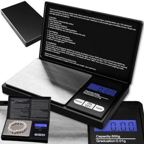 Waga kieszonkowa jubilerska 500g/0,01g precyzyjna gramowa elektroniczna Waga kieszonkowa jubilerska 500g/0,01g precyzyjna gramowa elektroniczna