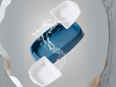 Podwójna miska dla psa kota wyjmowane miski na wodę i karmę duża plastikowa Podwójna miska dla psa kota wyjmowane miski na wodę i karmę duża plastikowa