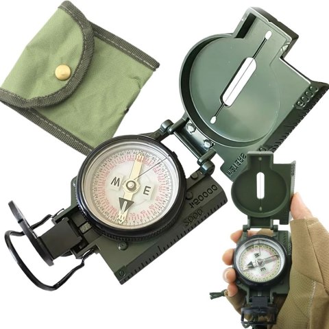 Kompas profesjonalny taktyczny wojskowy militarny metalowy zamykany linijka Kompas profesjonalny taktyczny wojskowy militarny metalowy zamykany linijka