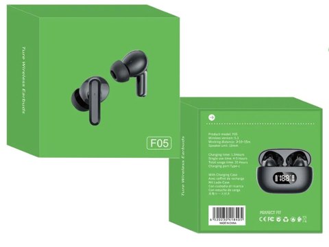 Słuchawki douszne bluetooth bezprzewodowe z etui ładującym led i mikrofonem Słuchawki douszne bluetooth bezprzewodowe z etui ładującym led i mikrofonem