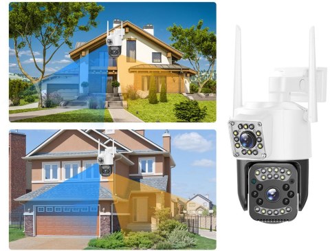 Kamera z dwoma obiektywami wifi zewnętrzna obrotowa detektor ruchu ip 4g Kamera z dwoma obiektywami wifi zewnętrzna obrotowa detektor ruchu ip 4g