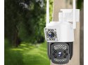 Kamera z dwoma obiektywami wifi zewnętrzna obrotowa detektor ruchu ip 4g