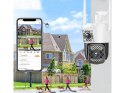 Kamera z dwoma obiektywami wifi zewnętrzna obrotowa detektor ruchu ip 4g
