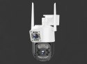 Kamera z dwoma obiektywami wifi zewnętrzna obrotowa detektor ruchu ip 4g