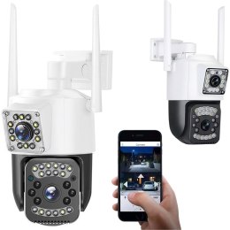 Kamera z dwoma obiektywami wifi zewnętrzna obrotowa wifi detektor ruchu ip