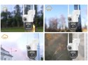 Kamera z dwoma obiektywami wifi zewnętrzna obrotowa wifi detektor ruchu ip