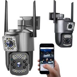 Kamera z dwoma obiektywami wifi zewnętrzna obrotowa wifi detektor ruchu ip