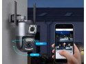 Kamera z dwoma obiektywami wifi zewnętrzna obrotowa wifi detektor ruchu ip
