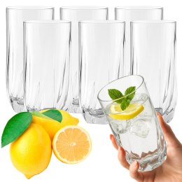 Komplet 6 szt szklanki do napojów zimnych proste wysokie do drinków 340 ml