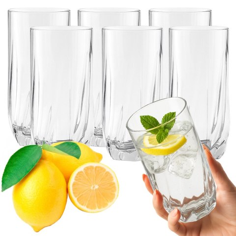 Komplet 6 szt szklanki do napojów zimnych proste wysokie do drinków 340 ml Komplet 6 szt szklanki do napojów zimnych proste wysokie do drinków 340 ml