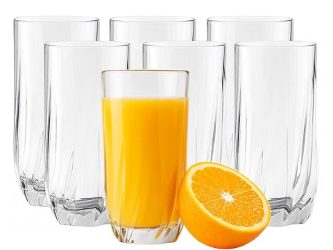 Komplet 6 szt szklanki do napojów zimnych proste wysokie do drinków 340 ml Komplet 6 szt szklanki do napojów zimnych proste wysokie do drinków 340 ml