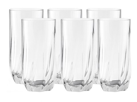 Komplet 6 szt szklanki do napojów zimnych proste wysokie do drinków 340 ml Komplet 6 szt szklanki do napojów zimnych proste wysokie do drinków 340 ml