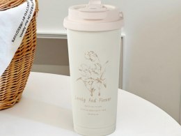 Kubek termiczny 530ml słomka z uchwytem stalowy termos na zimne i gorące