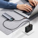 11W1 HUB ADAPTER USB-C DO USB-C PD 4X USB HDMI VGA AUX RJ45 SD TF SZARY